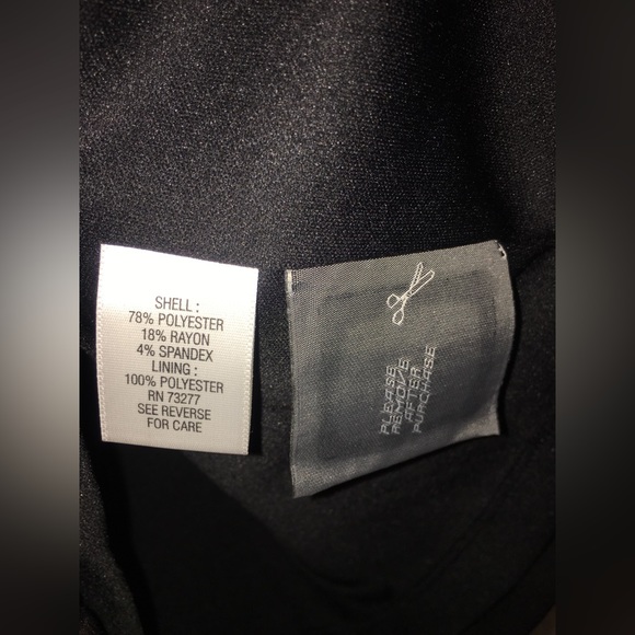 Dana Buchman | Women’s Gray/Black/Blue Color Block Pattern Dress - Picture 4 of 8